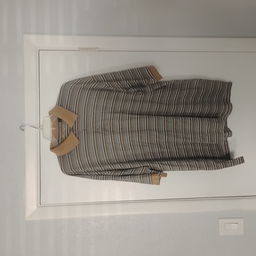 Hogan Men's Striped Polo Shirt - Brown and Tan